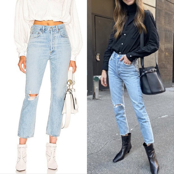 Agolde Denim - Agolde Riley High Rise Straight Crop Jeans Shatter